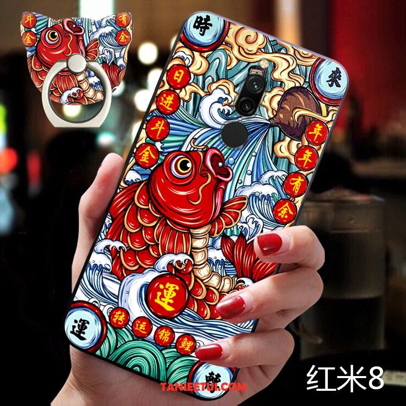 Etui Xiaomi Redmi 8 Telefon Komórkowy Czerwony Modna Marka, Pokrowce Xiaomi Redmi 8 Czerwony Netto Nowy Mały Beige