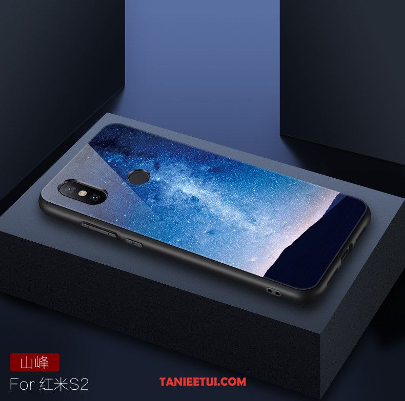 Etui Xiaomi Redmi S2 Anti-fall Ciemno Niebieski Silikonowe, Obudowa Xiaomi Redmi S2 Telefon Komórkowy Szkło Ochraniacz Beige