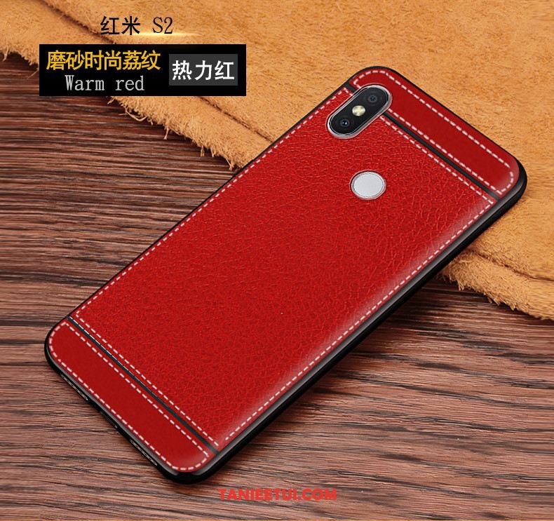 Etui Xiaomi Redmi S2 Miękki Czerwony Nubuku, Futerał Xiaomi Redmi S2 Anti-fall Wzór Telefon Komórkowy Beige