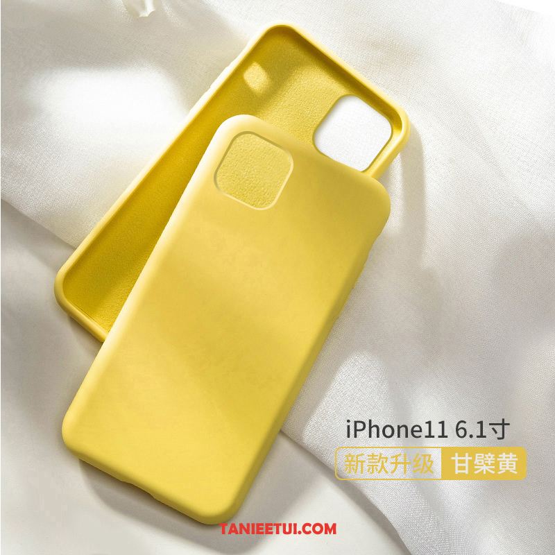 Etui iPhone 11 Cienkie Żółty Nowy, Futerał iPhone 11 Nubuku Modna Marka Anti-fall