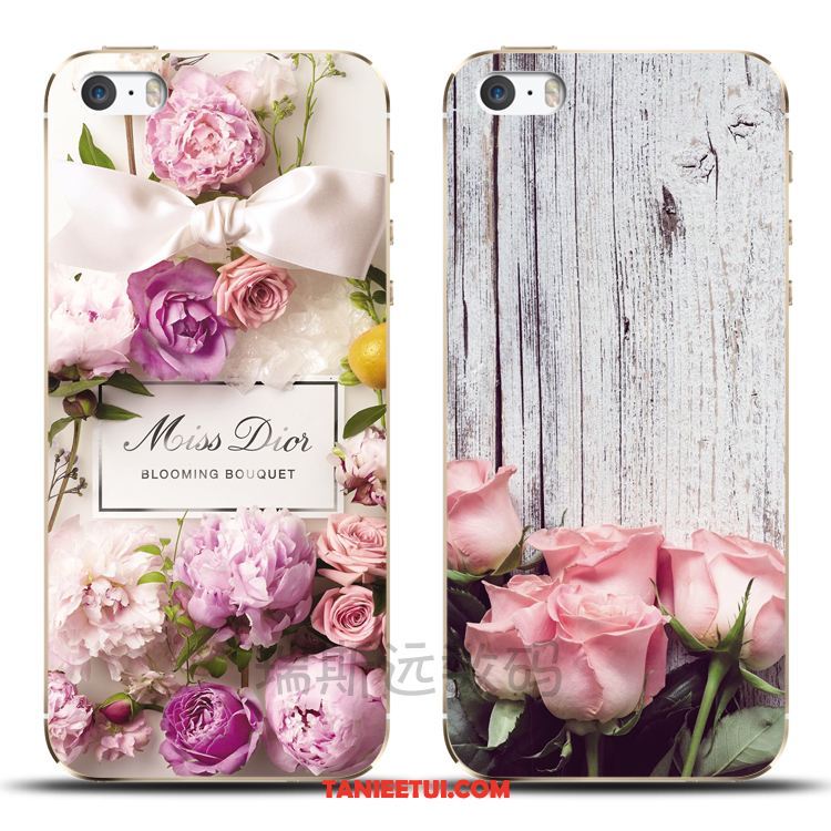 Etui iPhone 5c Ochraniacz Silikonowe Kwiaty, Obudowa iPhone 5c Obrzeża Zakochani Szary