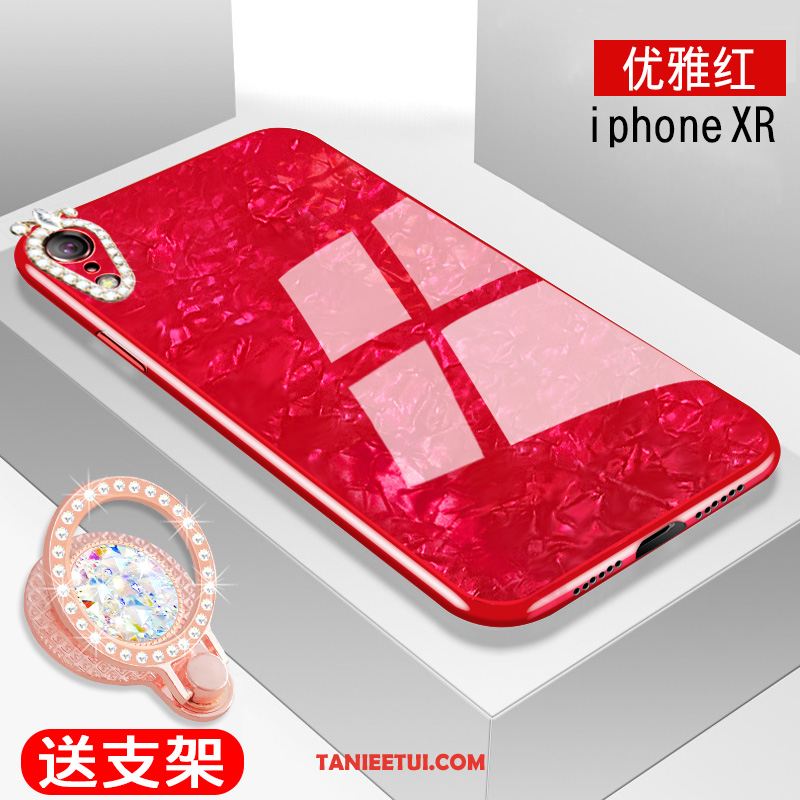 Etui iPhone Xr Różowe Telefon Komórkowy Modna Marka, Obudowa iPhone Xr Czerwony Netto Shell Szkło