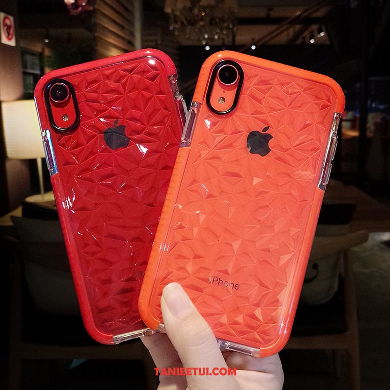 Etui iPhone Xr Silikonowe Cienkie Czerwony Netto, Pokrowce iPhone Xr Modna Marka Telefon Komórkowy Anti-fall