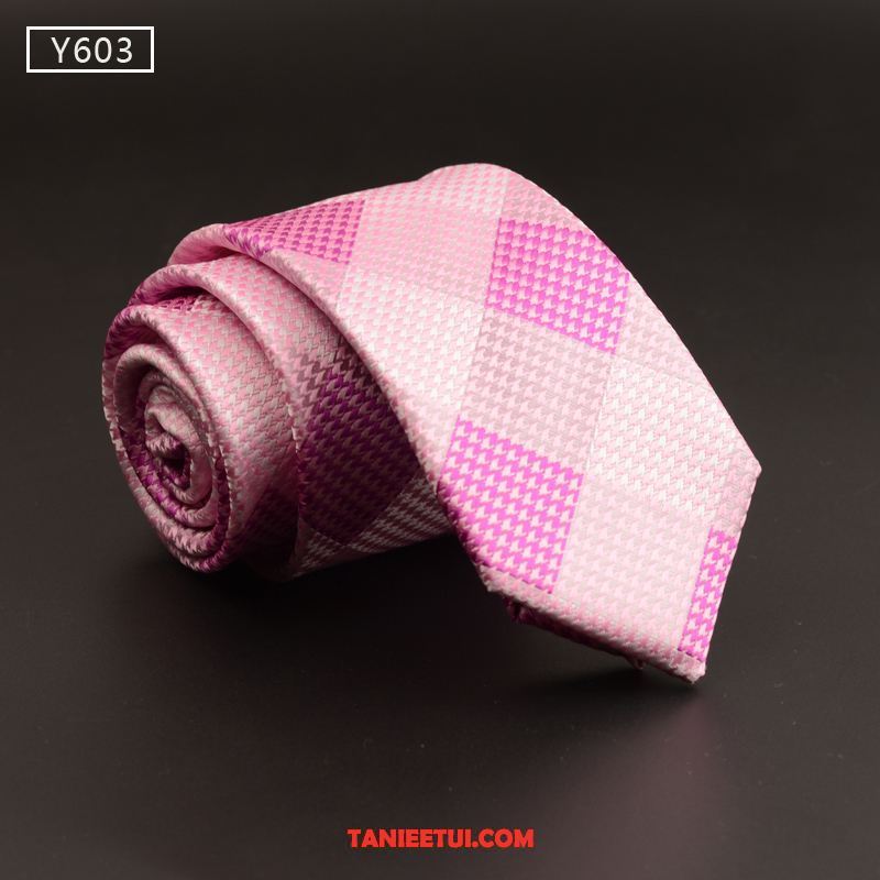 Krawat Męskie Różowy Krata Męska, Krawat Student Biznes Moda