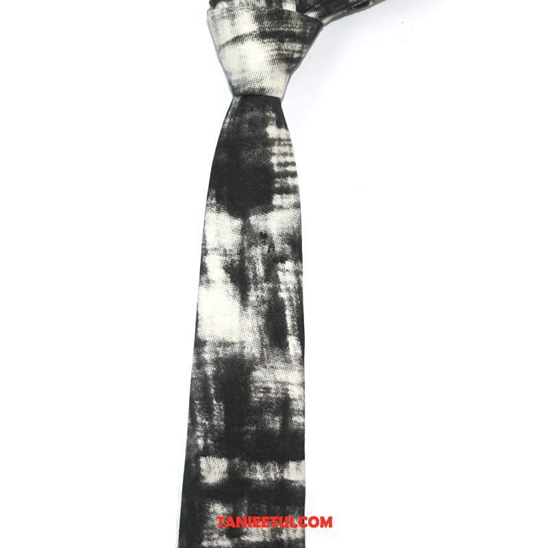 Krawat Męskie Wzór Casual Trendy, Krawat Moda Męska Osobowość Schwarz