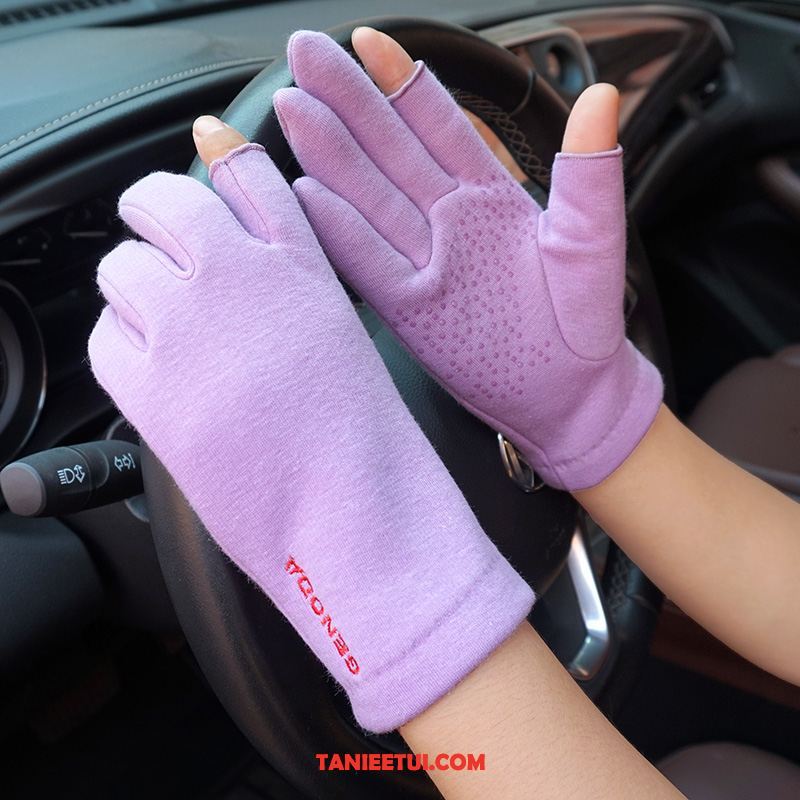 Rękawiczki Damskie Antypoślizgowe Ochrona Przed Słońcem Chłonny, Rękawiczki Dla Kierowców Cienkie Oddychające