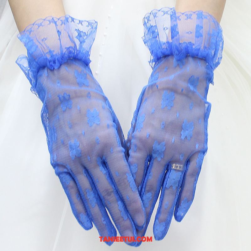 Rękawiczki Damskie Ślubna Koronkowe Sukienka, Rękawiczki Koronka Ciemnozielony Przezroczysty Rot Blau Rosa Grau