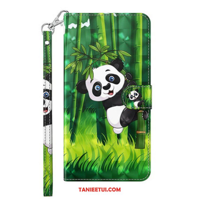 Skórzany Futerał do Samsung Galaxy S21 FE Panda I Bambus