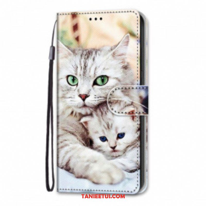 Skórzany Futerał do Samsung Galaxy S21 Ultra 5G Rodzina Kotów