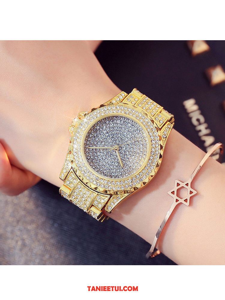 Zegarek Damskie Zegarek Na Rękę Nowy Rhinestone, Zegarek Luksusowy Student Damska Gold