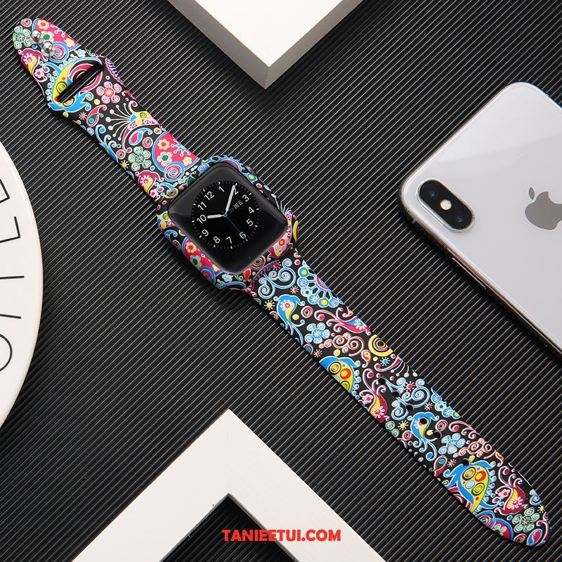 Etui Apple Watch Series 2 Modna Marka Drukowana Silikonowe, Obudowa Apple Watch Series 2 Lampart Khaki Ochraniacz