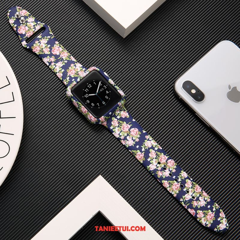 Etui Apple Watch Series 2 Modna Marka Drukowana Silikonowe, Obudowa Apple Watch Series 2 Lampart Khaki Ochraniacz