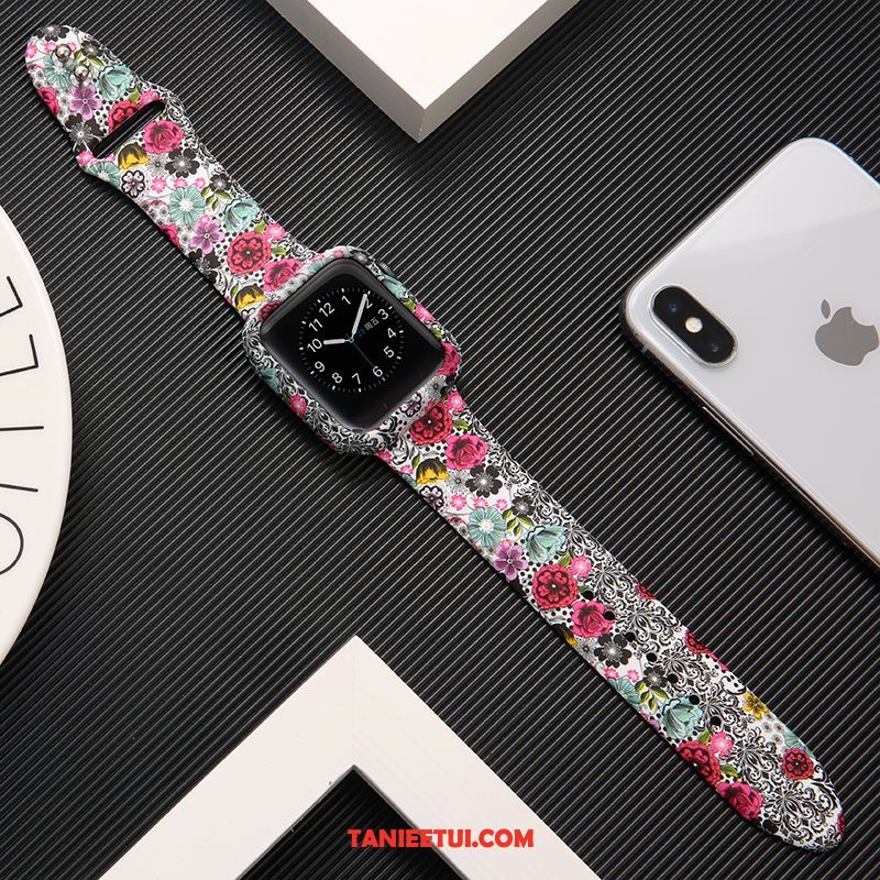 Etui Apple Watch Series 2 Modna Marka Drukowana Silikonowe, Obudowa Apple Watch Series 2 Lampart Khaki Ochraniacz