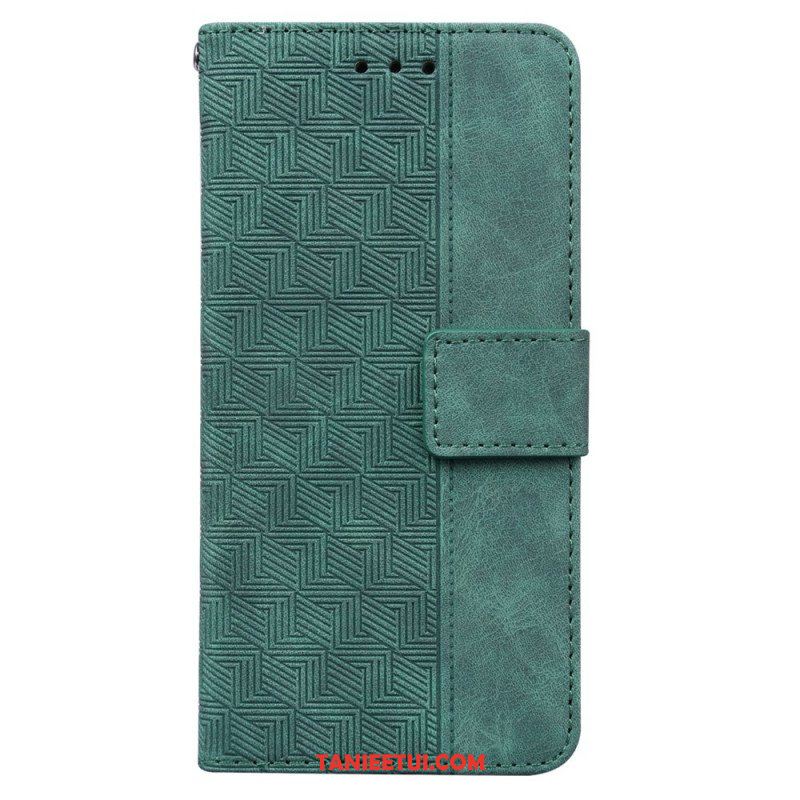 Etui Folio do Google Pixel 6A z Łańcuch Seria Tkanych Pasków