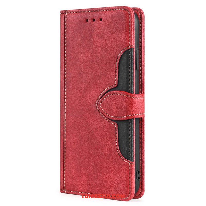 Etui Folio do Google Pixel 7 Dwukolorowa Stylowa Sztuczna Skóra