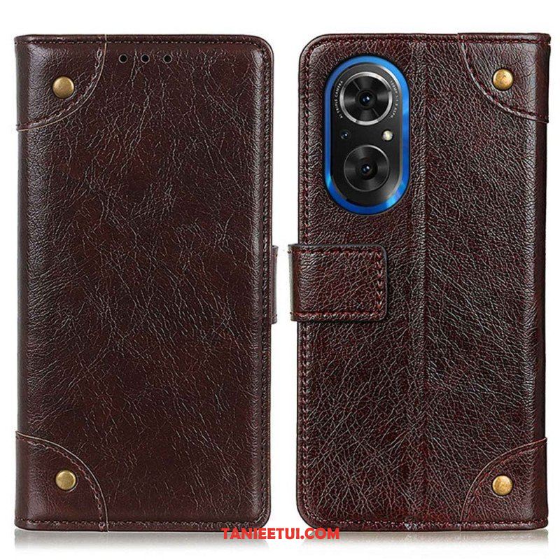 Etui Folio do Honor 50 SE Nity W Stylu Vintage Ze Skóry Nappa