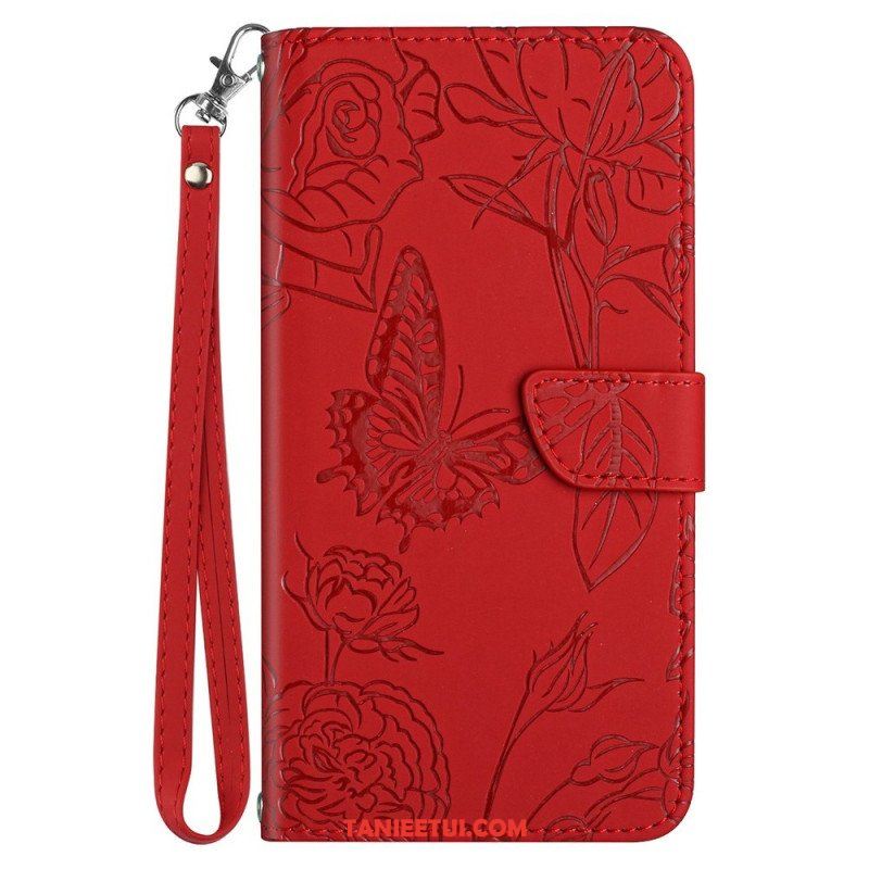 Etui Folio do Honor Magic 4 Lite 5G Motyle I Smycz