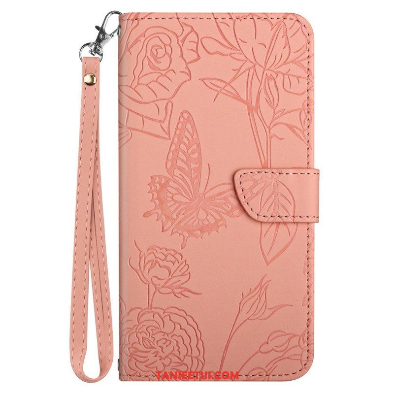 Etui Folio do Honor Magic 4 Lite 5G Motyle I Smycz