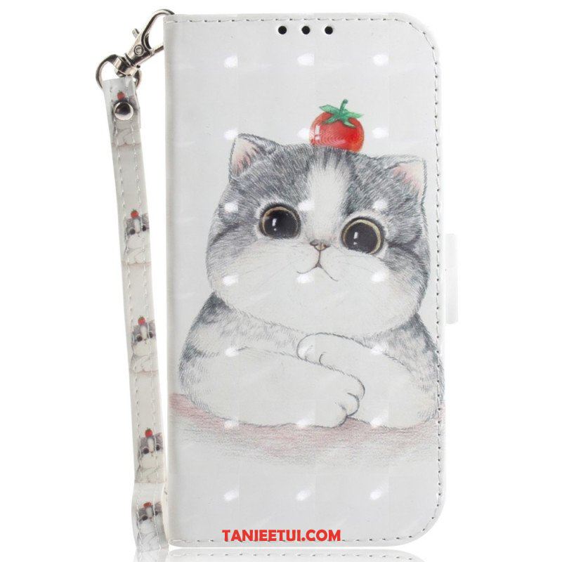 Etui Folio do Honor Magic 5 Lite z Łańcuch Oryginalne Stringi Cat