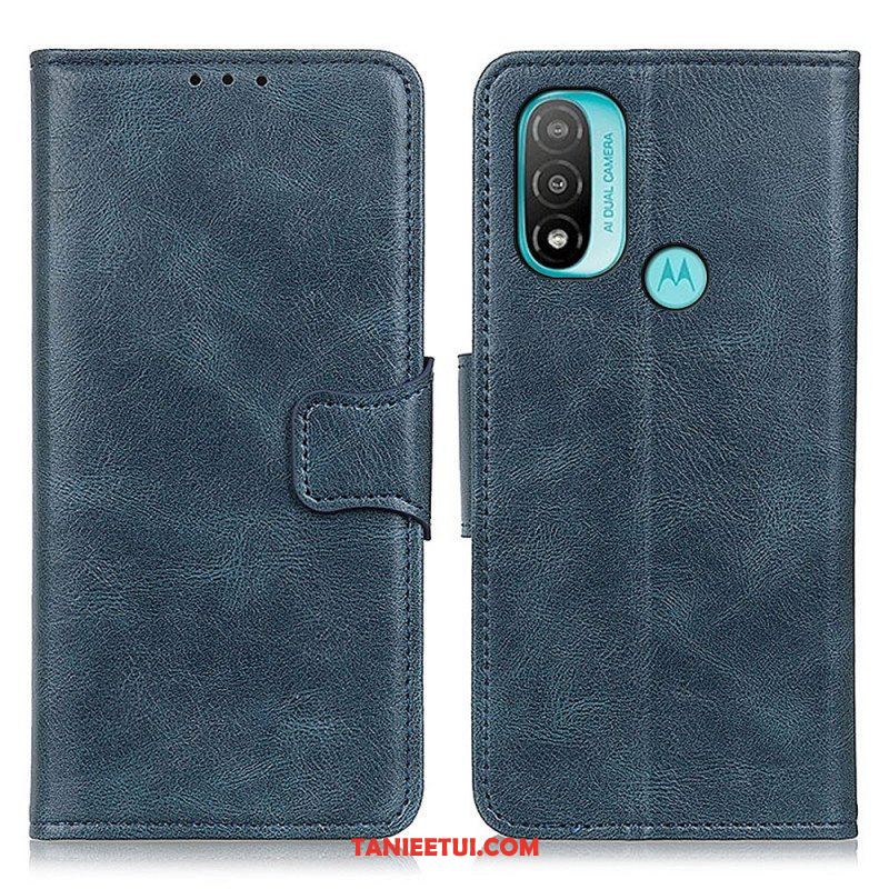 Etui Folio do Moto E40 / E30 / E20 Dwustronne Zapięcie Z Efektem Skóry