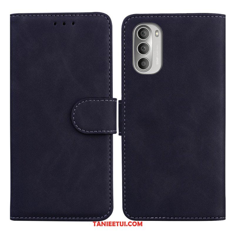 Etui Folio do Moto G51 5G Monochromatyczny Efekt Skóry