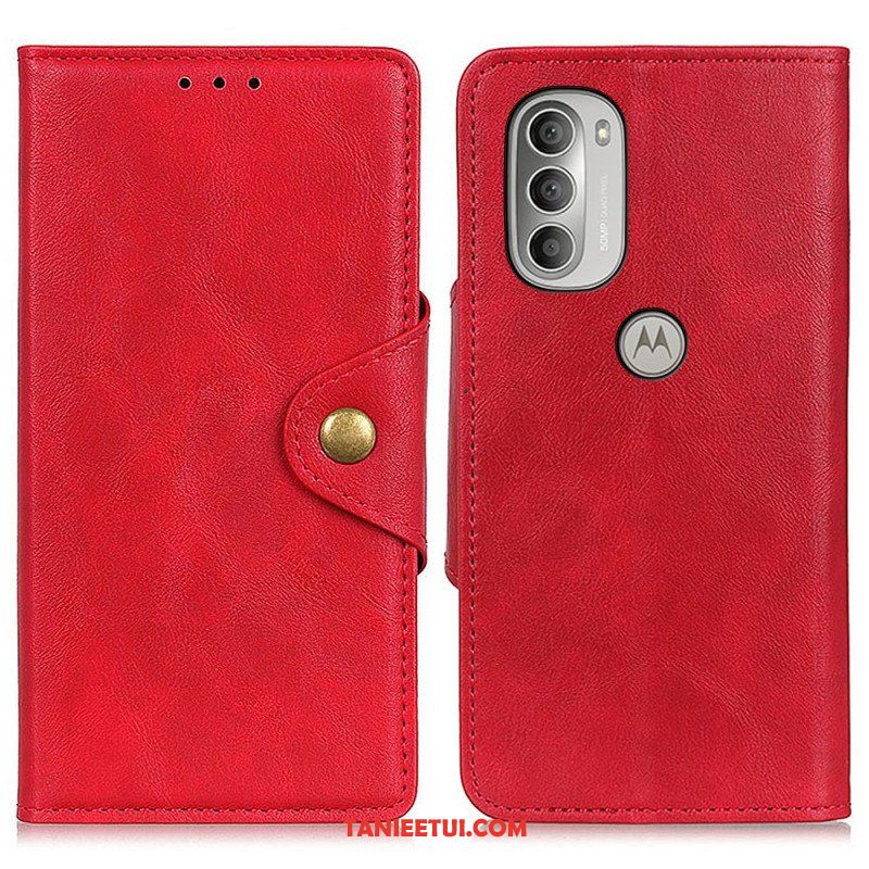 Etui Folio do Moto G51 5G Vintage Sztuczna Skóra I Guzik