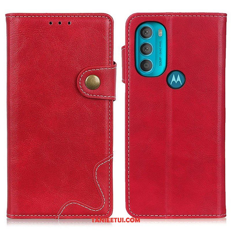 Etui Folio do Moto G71 5G Artystyczny Guzik Do Szycia