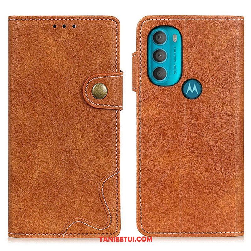 Etui Folio do Moto G71 5G Artystyczny Guzik Do Szycia