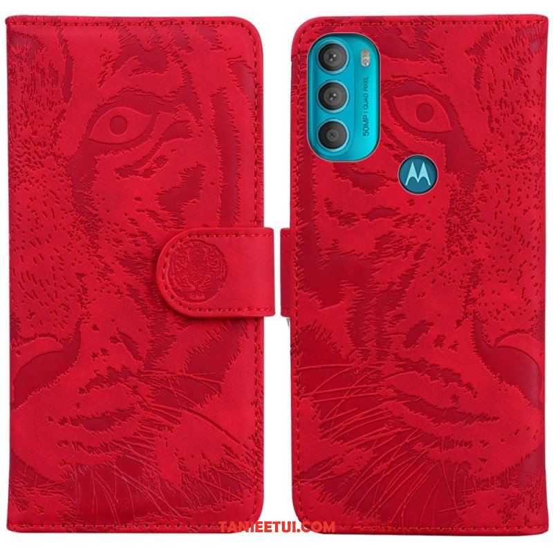 Etui Folio do Moto G71 5G Nadruk Twarzy Tygrysa