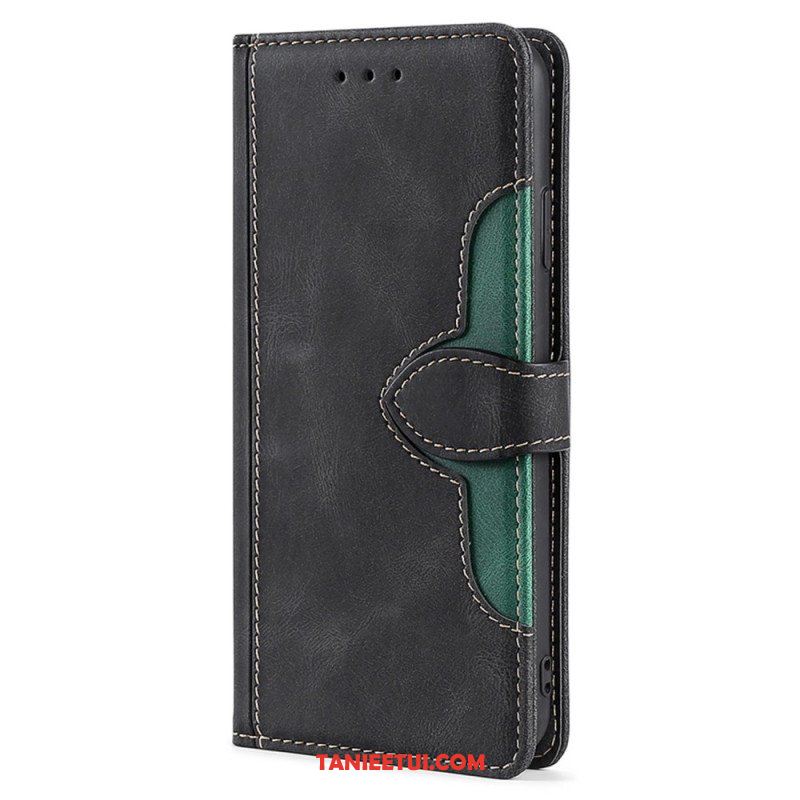 Etui Folio do Moto G73 5G Dwukolorowa Stylowa Sztuczna Skóra