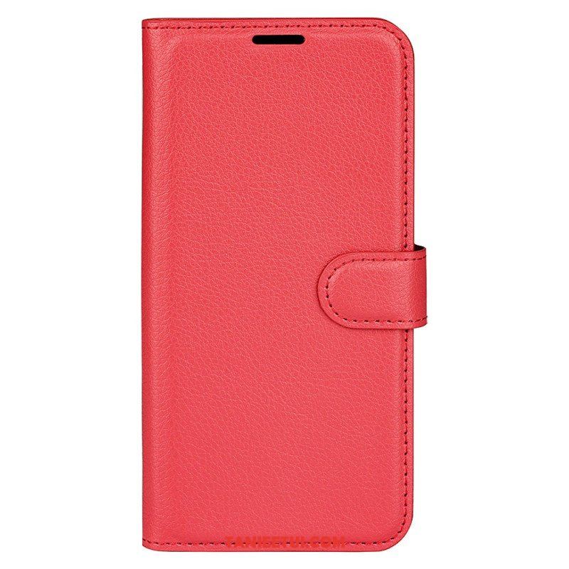 Etui Folio do Moto G73 5G Klasyczny Efekt Skóry Liczi