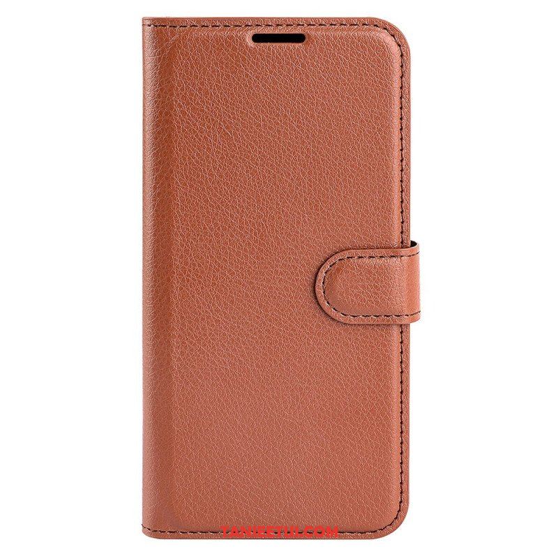 Etui Folio do Moto G73 5G Klasyczny Efekt Skóry Liczi