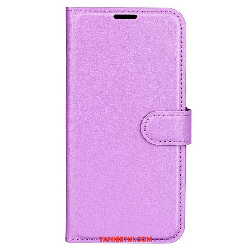 Etui Folio do Moto G73 5G Klasyczny Efekt Skóry Liczi
