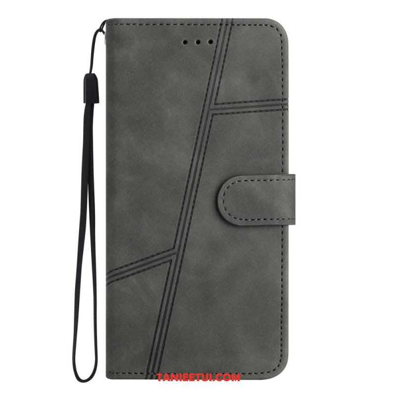 Etui Folio do Moto G73 5G z Łańcuch Linie Smyczy