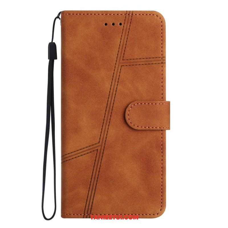 Etui Folio do Moto G73 5G z Łańcuch Linie Smyczy