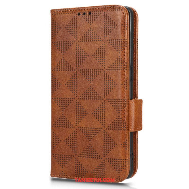 Etui Folio do Motorola Edge 40 Pro Trójkąty Ze Smyczą