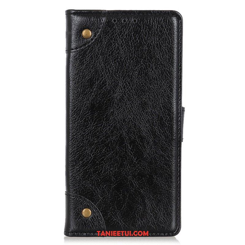 Etui Folio do OnePlus 10T 5G Nity W Stylu Vintage Ze Skóry Nappa