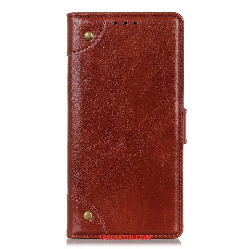 Etui Folio do OnePlus 10T 5G Nity W Stylu Vintage Ze Skóry Nappa