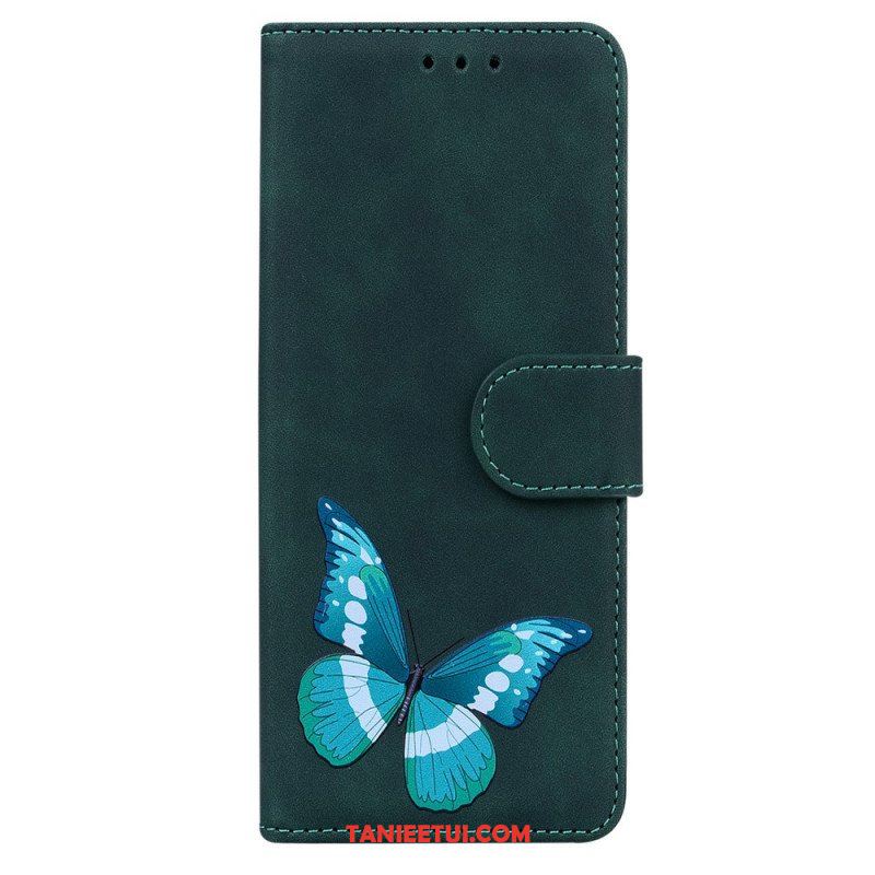 Etui Folio do OnePlus Nord 2 5G Motyl Dotykający Skóry