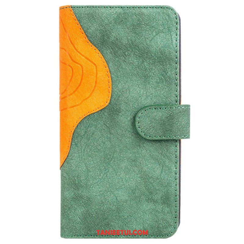 Etui Folio do OnePlus Nord 2T 5G Dwukolorowa Drewniana Tekstura