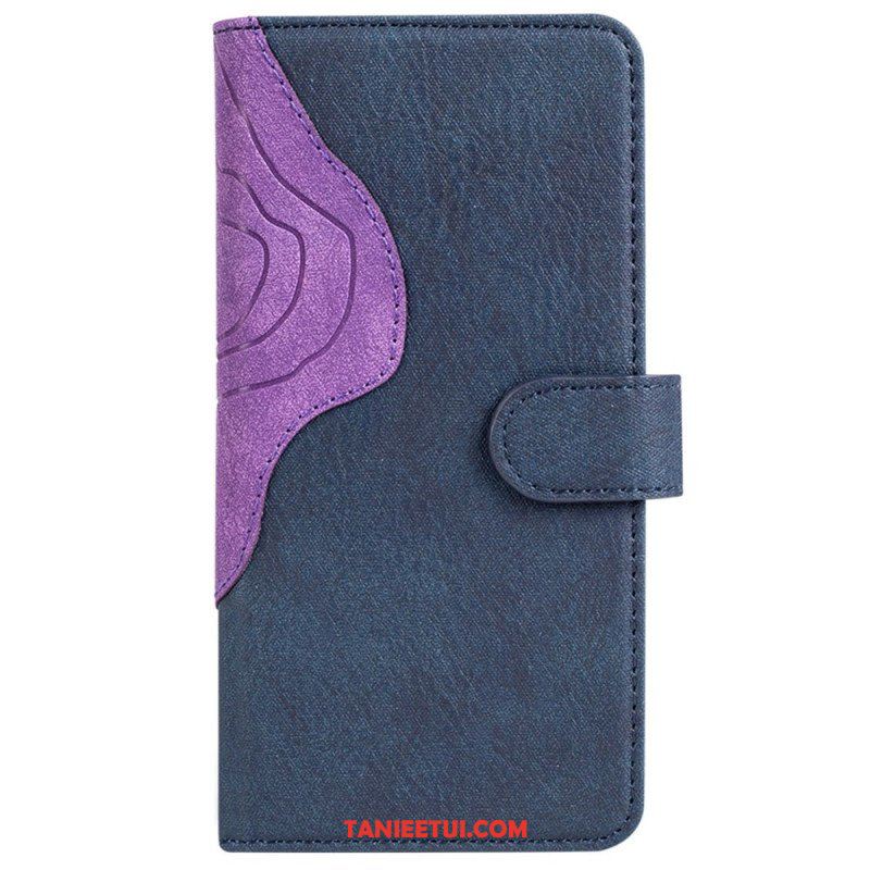 Etui Folio do OnePlus Nord 2T 5G Dwukolorowa Drewniana Tekstura