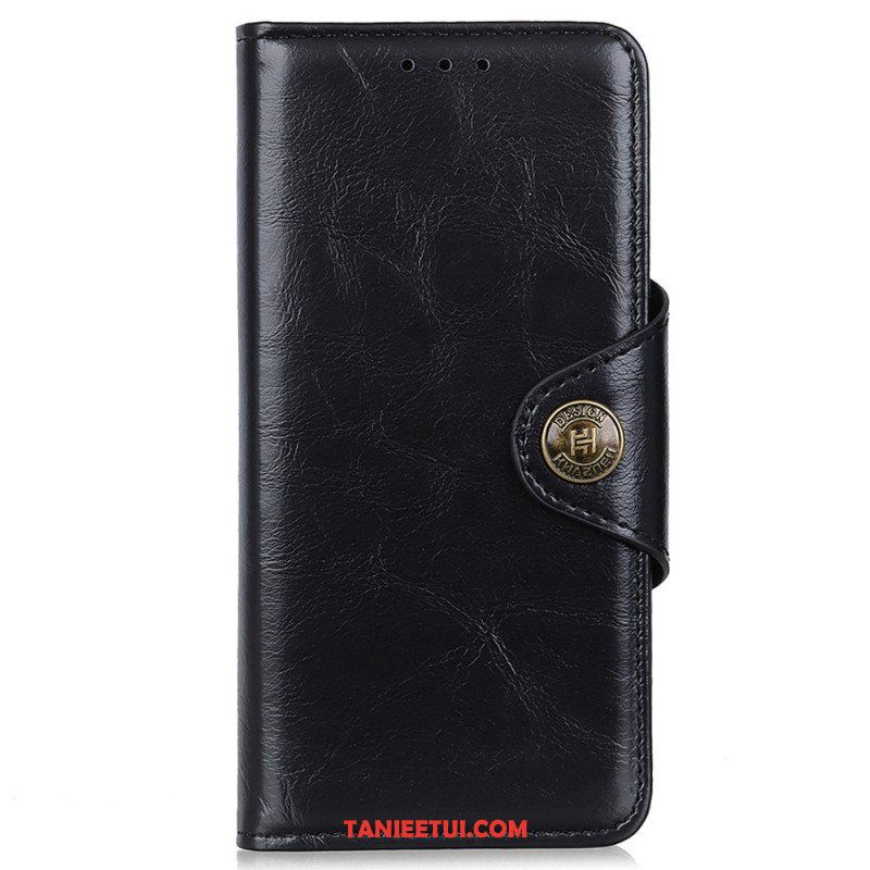 Etui Folio do OnePlus Nord 2T 5G Vintage Guzik Ze Sztucznej Skóry