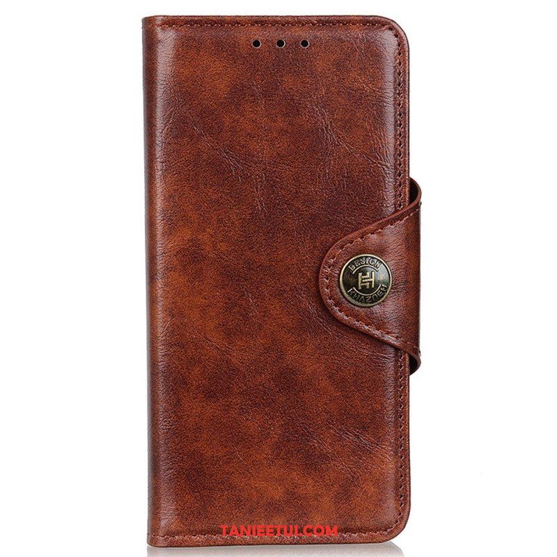 Etui Folio do OnePlus Nord 2T 5G Vintage Guzik Ze Sztucznej Skóry