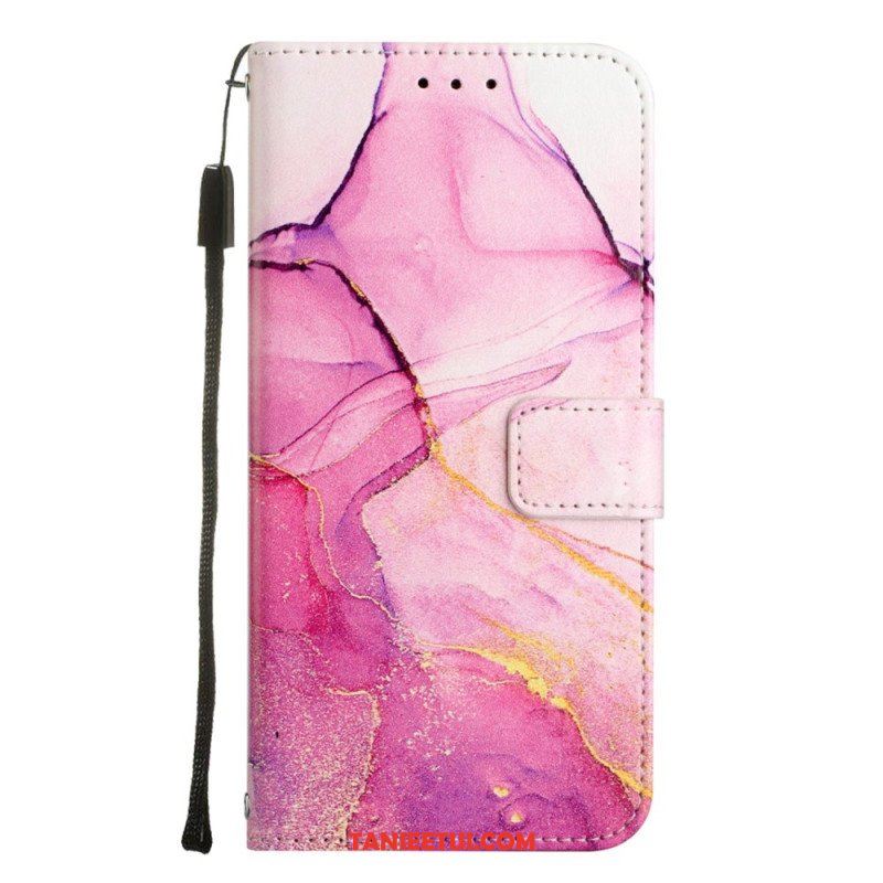 Etui Folio do OnePlus Nord 2T 5G z Łańcuch Pasek Marmuru