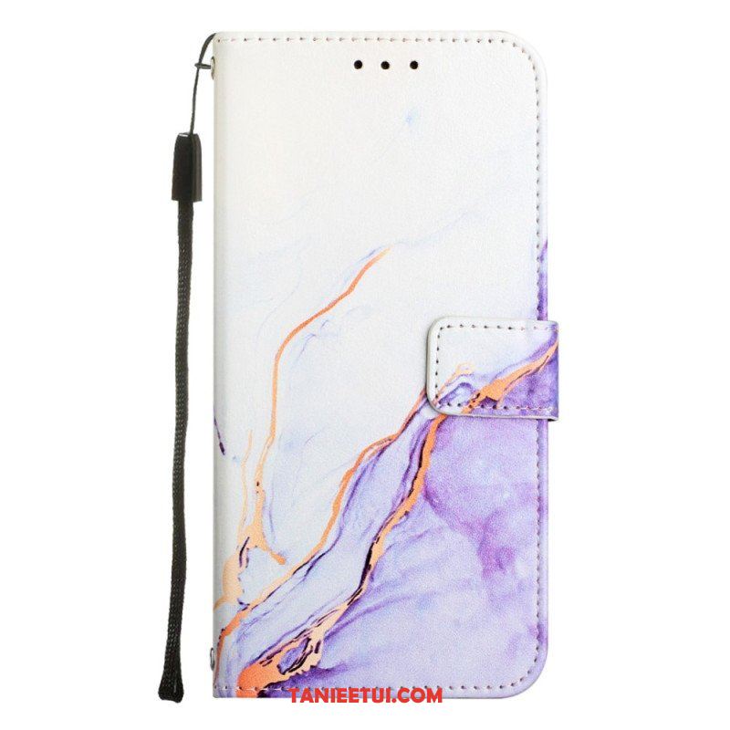 Etui Folio do OnePlus Nord 2T 5G z Łańcuch Pasek Marmuru