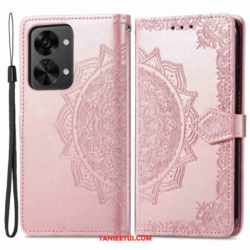 Etui Folio do OnePlus Nord 2T 5G z Łańcuch Uchwyt Na Kartę Z Paskiem Mandala