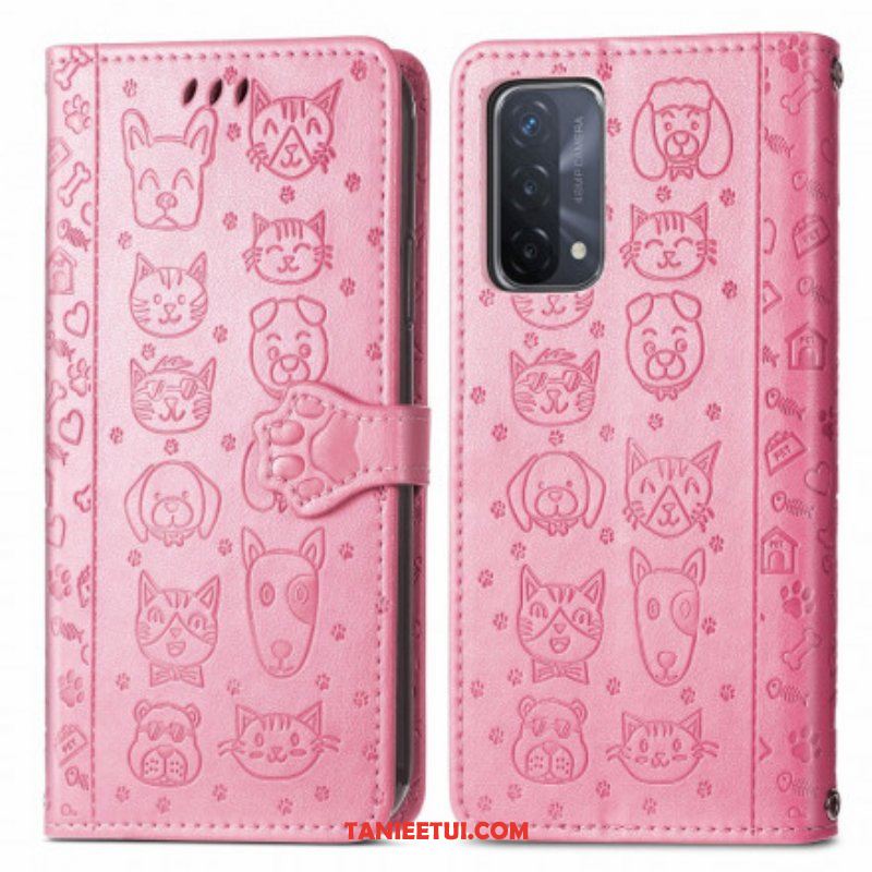 Etui Folio do Oppo A54 5G / A74 5G Animowane Zwierzęta