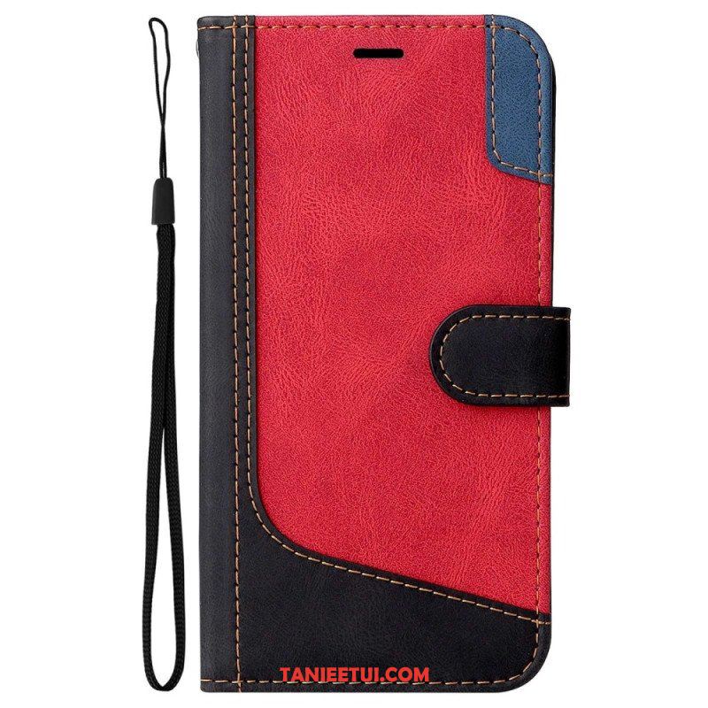 Etui Folio do Oppo A54 5G / A74 5G Dwukolorowy Z Paskiem