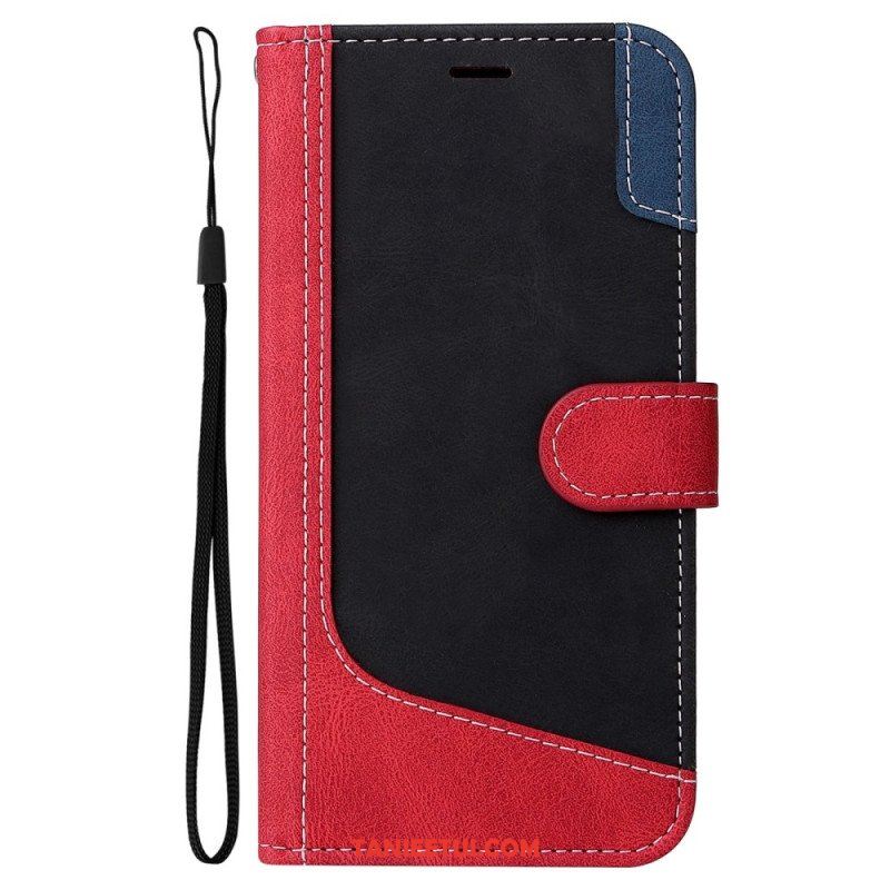 Etui Folio do Oppo A54 5G / A74 5G Dwukolorowy Z Paskiem