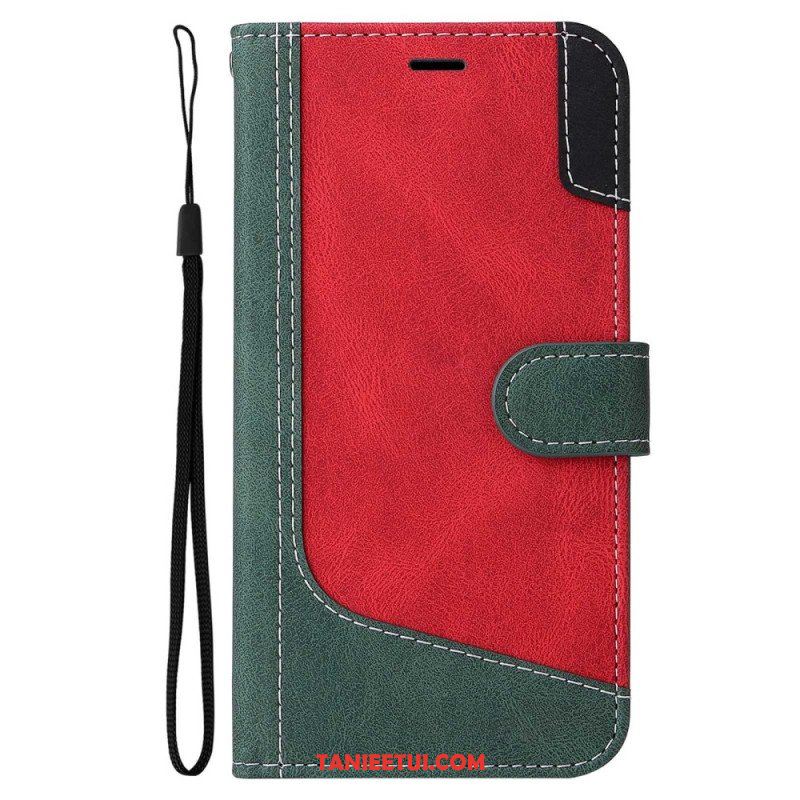 Etui Folio do Oppo A54 5G / A74 5G Dwukolorowy Z Paskiem